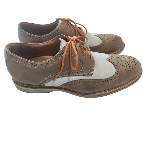 Sperry Gold Cup Men’s Wingtip Oxford Shoes Size 12M Tan Leather Brogue Suede - Picture 1 of 10